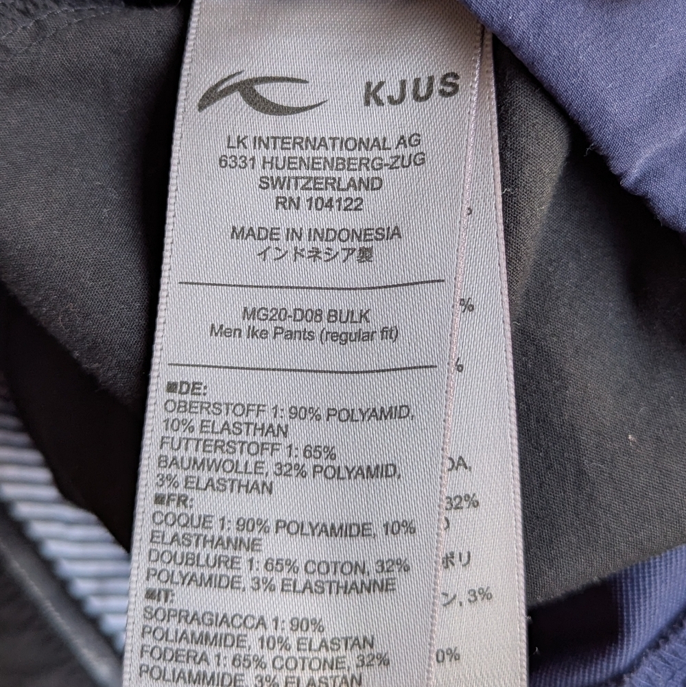 KJUS Ike Pants Dark Blue Minimalist Outdoors Performance Utility Golf W38 L32 - Picture 7 of 10